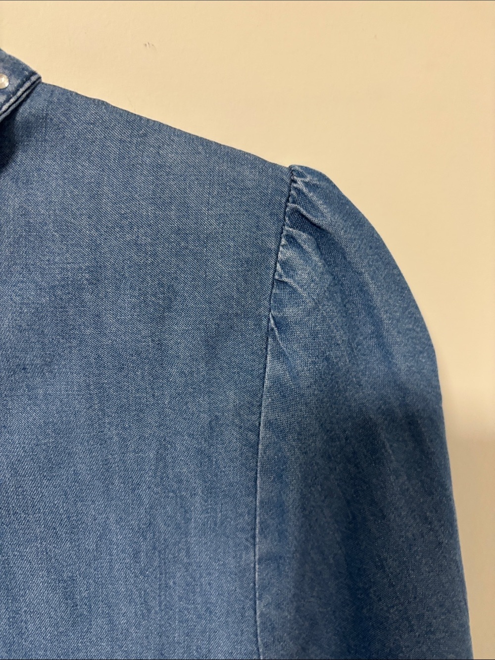 Badgley Mischka Light Blue Chambray Shirt with Crystal Studs - Picture 6 of 8